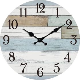 Wall Clock Battery Operated 8 Inch Silent Non Ticking Coastal Design Country Rustic Retro Decorative for Bathroom Kitchen Living Room Bedroom