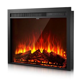 VEVOR Electric Fireplace Insert, 35 inch Recessed and Wall Mounted with Adjustable Flame Color Brightness & 8h Timer & Remote Control
