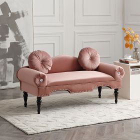 54"Width Modern Velvet Upholstered Loveseat Sofa Accent Bedside Entryway Bench Small Sofa 2 Seater Couch Settee for Living Room Bedroom Nail Head