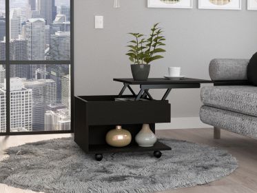 Black Wengue 1-Drawer 1-Shelf Lift Top Coffee Table
