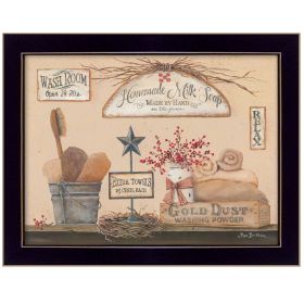 "Wash Room" By Pam Britton, Printed Wall Art, Ready To Hang Framed Poster, Black Frame