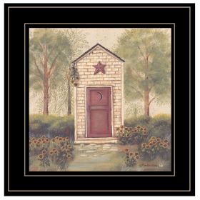 "Folk Art Outhouse III" by Pam Britton, Ready to Hang Framed Print, Black Frame