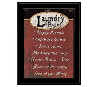"Laundry Rules" by Linda Spivey, Ready to Hang Framed Print, Black Frame