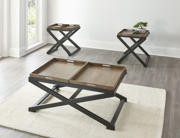 Topeka - 3 Piece Table Set - Brown