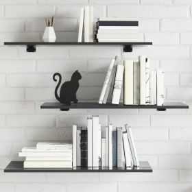 Bookshelf Boards 4 pcs High Gloss Gray 31.5"x11.8"x0.6" Engineered Wood