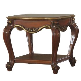 Honey Oak End Table with Bottom Shelf