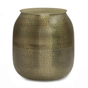 Griffen - Metal Storage Accent Table - Antique Gold