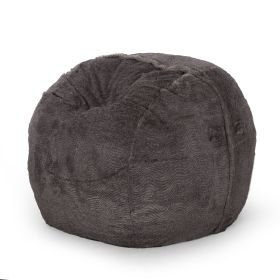 Lily Modern 5 Foot Faux Fur Cozy Bean Bag, Brown/Beige