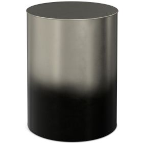 Curtis - Metal Cylinder Accent Table - Ombre Black / Silver