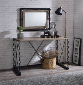 Jodie Rustic Oak & Antique Black Finish Console Table