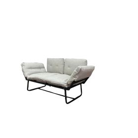 Violette Metal Frame Futon Love Seat (Color: as Pic)