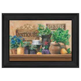 "Antiques and Herbs" By Ed Wargo, Printed Wall Art, Ready To Hang Framed Poster, Black Frame (Color: as Pic)