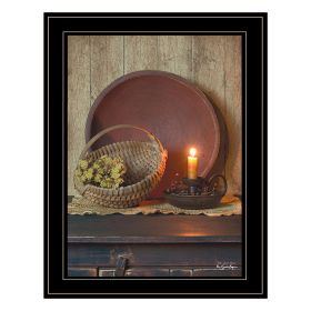 "The Red Basket" by Susie Boyer, Ready to Hang Framed Print, Black Frame (Color: as Pic)