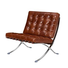 Living room furniture Lounge chair Foldable chair (Color: Retro Brown aniline leather)